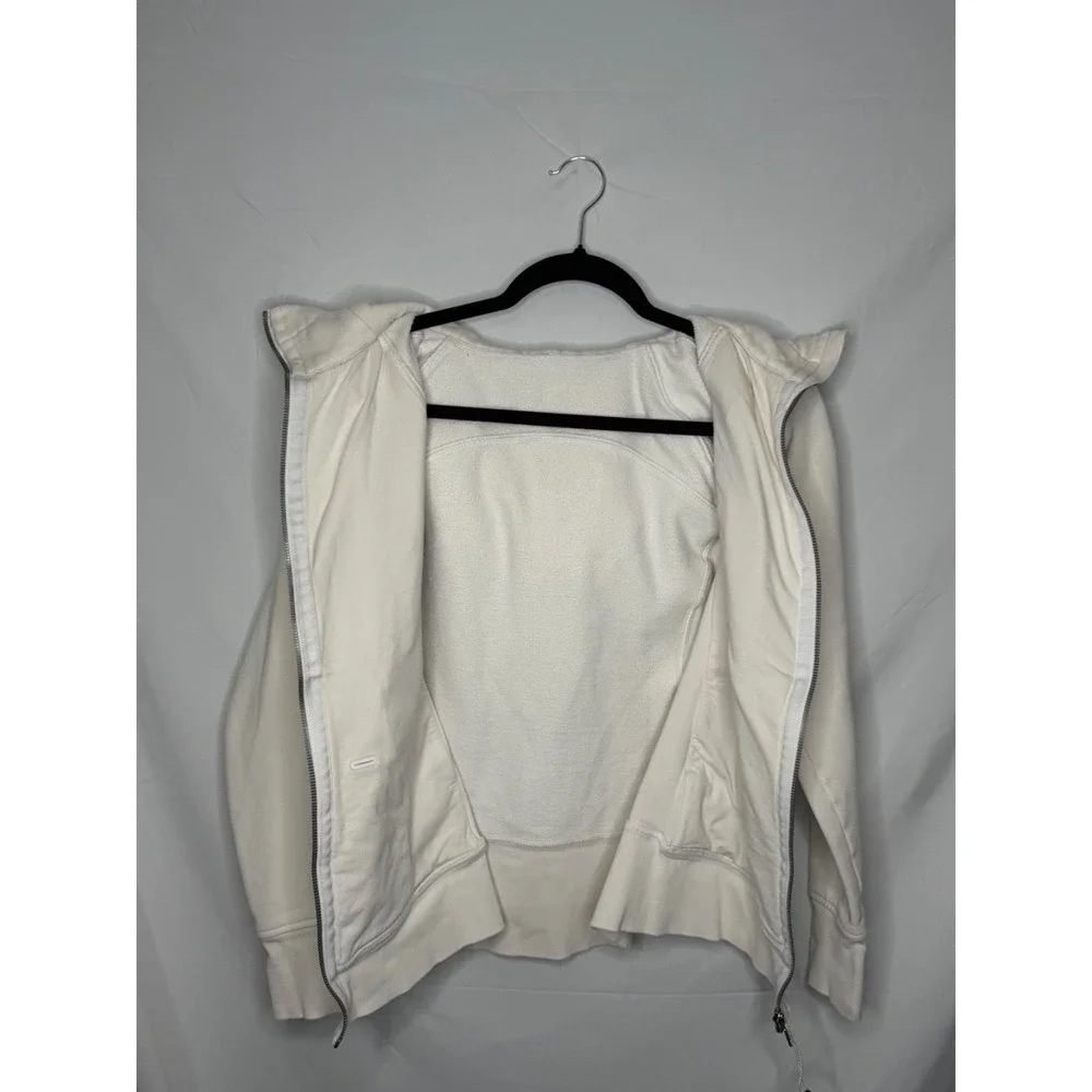 Lululemon Scuba Full Zip Hoodie Bone Size 8 Thumbholes Cotton Terry